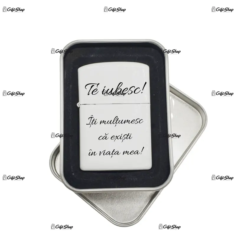 Te iubesc ! , bricheta metalica gravata laser cu mesaj